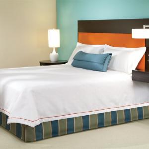Hilton hotel furniture Home2 casegoods Headboard with Integrated Side Table @ Guestroom